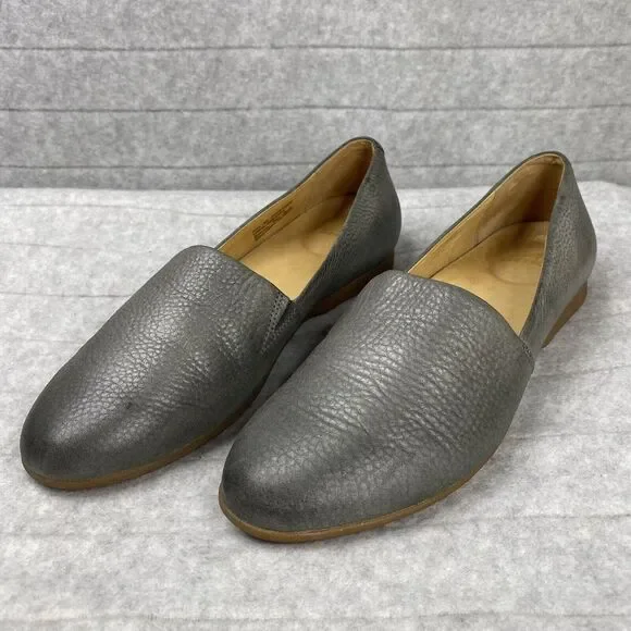 Dansko Gray Leather Flats - Picture 1 of 9